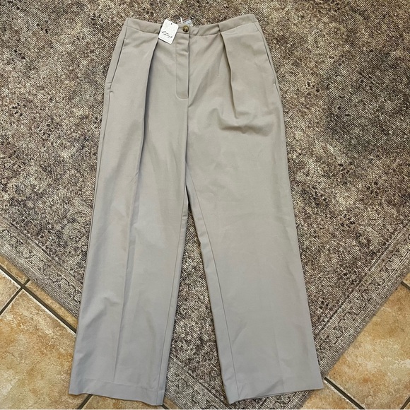 Free People Pants - NWT Free People Beige High Rise Trouser Wide Leg Dress Pants M
